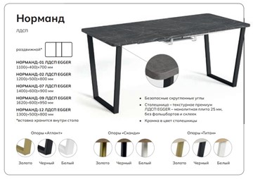 Кухонный стол раскладной Норманд-01 в Петрозаводске - предосмотр 4