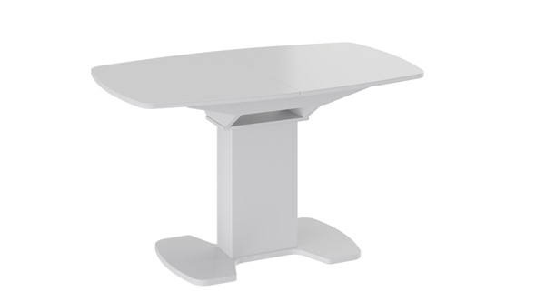 Кухонный раскладной стол Портофино (СМ(ТД)-105.02.11(1)), цвет Белый глянец/Стекло белое в Петрозаводске - изображение