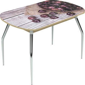 Кухонный стол раздвижной Ривьера исп.1 ноги метал. крашеные №24 Фотопечать (Фрукты №29) в Петрозаводске