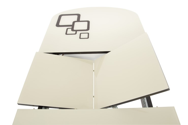 Стол раздвижной Ривьера исп.2 хром №5, Рисунок квадро (стекло молочное/коричневый/венге) в Петрозаводске - изображение 4