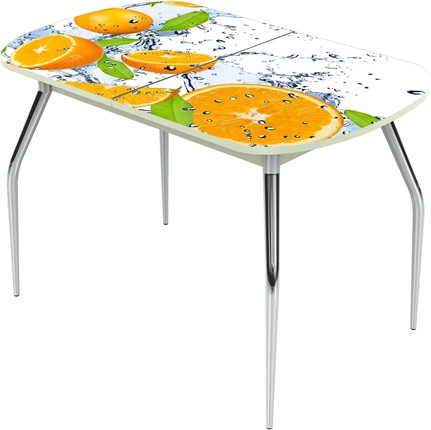 Раздвижной стол Ривьера исп.2 ноги метал. крашеные №24 Фотопечать (Фрукты №16) в Петрозаводске - изображение