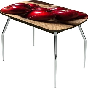 Кухонный стол раздвижной Ривьера исп.2 ноги метал. крашеные №24 Фотопечать (Фрукты №21) в Петрозаводске