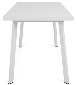 Раздвижной стол Сальвадор-1G (ноги белые, стекло cristal/белый цемент) в Петрозаводске - предосмотр 2