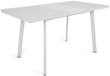 Раздвижной стол Сальвадор-1G (ноги белые, стекло cristal/белый цемент) в Петрозаводске - предосмотр 3