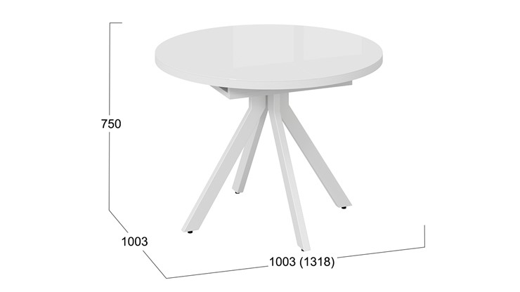 Кухонный стол раздвижной Стокгольм Тип 1 (Белый муар/Стекло глянцевое белое) в Петрозаводске - изображение 11