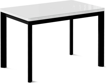 Кухонный раздвижной стол Токио-1G (ноги металлические черные, cтекло cristal/белый цемент) в Петрозаводске - предосмотр