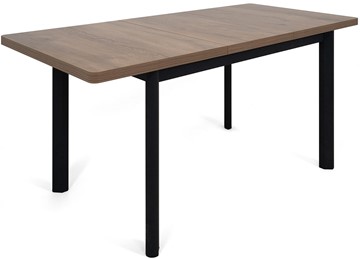Кухонный стол раскладной Токио-1L (ноги металлические черные, дуб табако) в Петрозаводске - предосмотр 3
