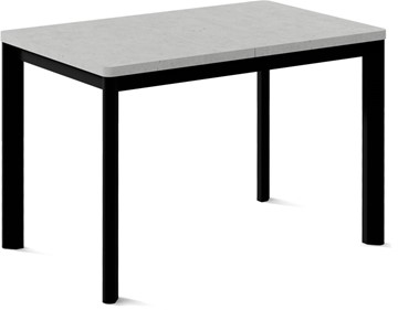 Кухонный раздвижной стол Токио-1L (ноги металлические черные, светлый цемент) в Петрозаводске - предосмотр