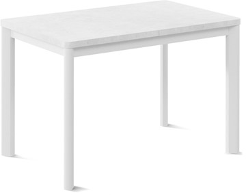 Кухонный раздвижной стол Токио-2L (ноги металлические белые, белый цемент) в Петрозаводске - предосмотр