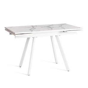 Кухонный стол раскладной VIGO ЛДСП/HPL/металл,120x80x30х30х75 см, Мрамор светлый/белый арт.20623 в Петрозаводске - предосмотр