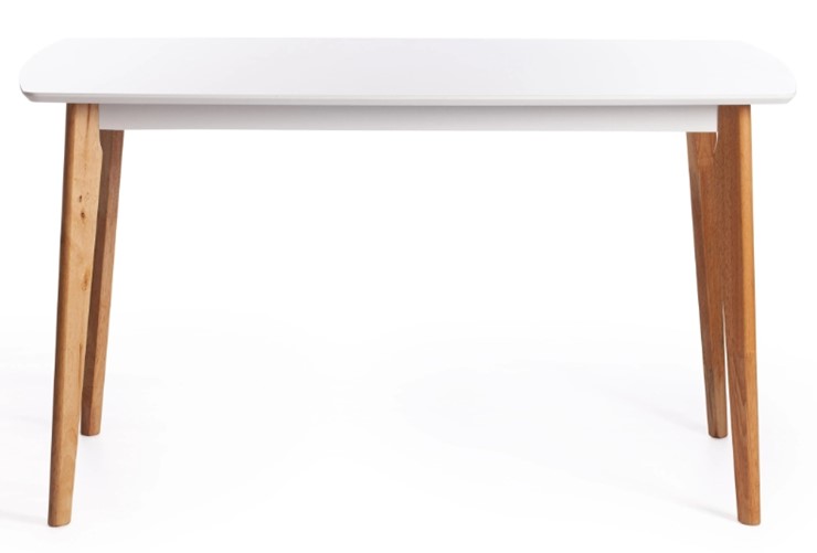 Обеденный стол Claire, дерево гевея/МДФ 135x80x75 Белый/натуральный арт.15112 в Петрозаводске - изображение 1