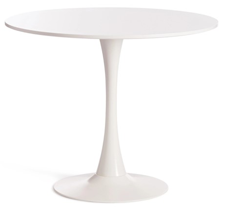 Кухонный обеденный стол TULIP (mod. 011) металл/мдф, 90х90х75 белый арт.14105 в Петрозаводске - изображение