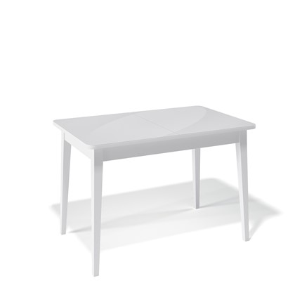 Кухонный раскладной стол Kenner 1100M (Белый/Стекло белое глянец) в Петрозаводске - изображение