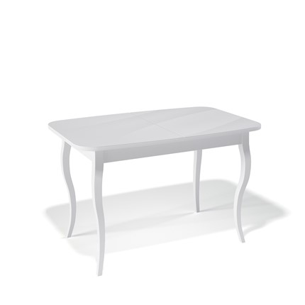 Кухонный стол раздвижной Kenner 1200C (Белый/Стекло белое глянец) в Петрозаводске - изображение