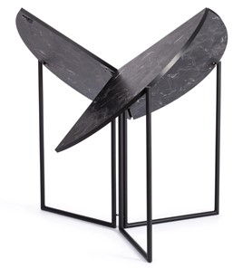 Стол складывающийся YOOP (mod. 1202) ЛДСП+меламин/металл, 100х100х72, чёрный мрамор/чёрный, арт.19491 в Петрозаводске - предосмотр 1