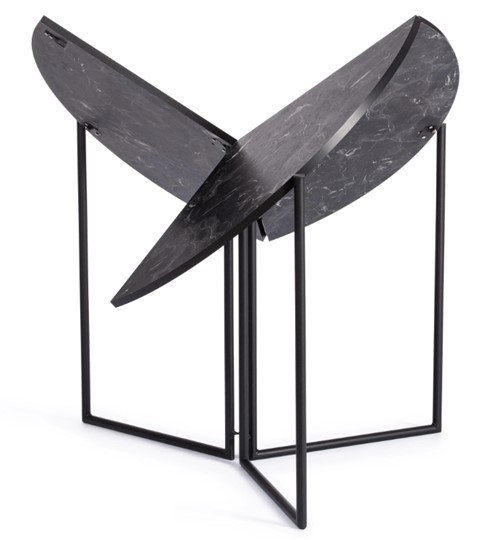 Стол складывающийся YOOP (mod. 1202) ЛДСП+меламин/металл, 100х100х72, чёрный мрамор/чёрный, арт.19491 в Петрозаводске - изображение 1