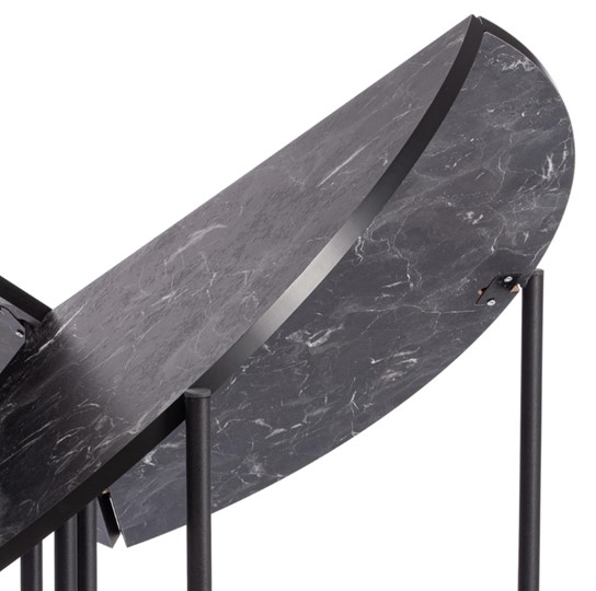 Стол складывающийся YOOP (mod. 1202) ЛДСП+меламин/металл, 100х100х72, чёрный мрамор/чёрный, арт.19491 в Петрозаводске - изображение 2
