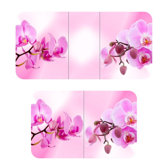 Обеденный раздвижной стол ПГ-02СТФ белое/орхидея/хром фигурные в Петрозаводске - изображение 2