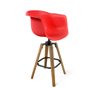 Барный стул SHT-ST31/S93 (красный/брашированный коричневый/черный муар) в Петрозаводске