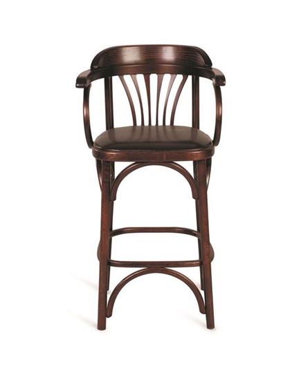 Барный стул 750 мягкий (темный тон, экокожа коричневая) в Петрозаводске - изображение 3