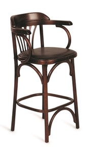 Барный стул 750 мягкий (темный тон, экокожа коричневая) в Петрозаводске - предосмотр