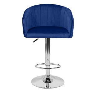 Барный стул Марк WX-2325 велюр синий в Петрозаводске - предосмотр