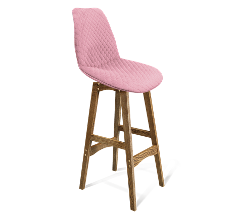 Барный стул SHT-ST29-С22 / SHT-S65 (розовый зефир/дуб брашированный коричневый) в Петрозаводске - изображение