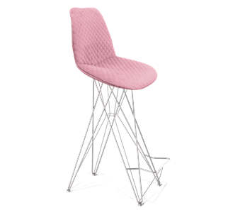 Барный стул SHT-ST29-С22 / SHT-S66 (розовый зефир/хром лак) в Петрозаводске