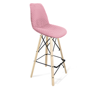 Барный стул SHT-ST29-С22 / SHT-S80 (розовый зефир/прозрачный лак/черный) в Петрозаводске