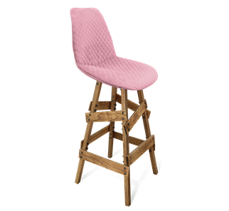 Барный стул SHT-ST29-С22 / SHT-S81 (розовый зефир/брашированный коричневый) в Петрозаводске