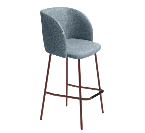 Барный стул SHT-ST33 / SHT-S29P (синий лед/медный металлик) в Петрозаводске - изображение