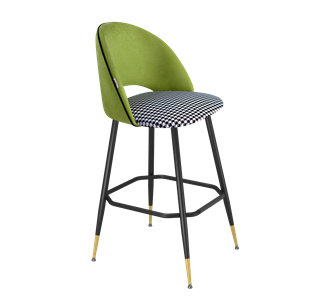 Барный стул SHT-ST34-3 / SHT-S148 (оливковый/гусиная лапка/черный муар/золото) в Петрозаводске - предосмотр