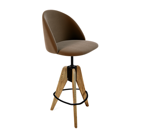 Барный стул SHT-ST35 / SHT-S92 (кофейный ликер/браш.коричневый/черный муар) в Петрозаводске - изображение