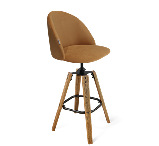 Барный стул SHT-ST35 / SHT-S93 (горчичный/браш.коричневый/черный муар) в Петрозаводске - предосмотр
