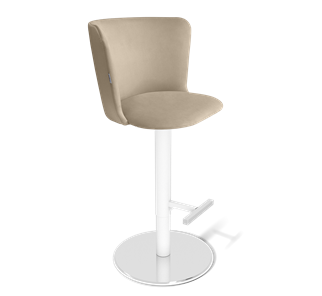 Барный стул SHT-ST36 / SHT-S128 (ванильный крем/хром/белый муар) в Петрозаводске