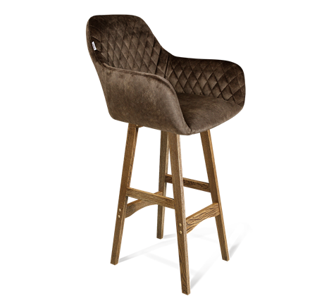 Барный стул SHT-ST38 / SHT-S65 (кофейный трюфель/дуб брашированный коричневый) в Петрозаводске - изображение