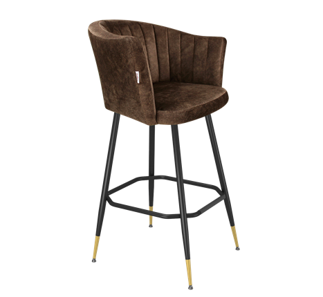 Барный стул SHT-ST42-1 / SHT-S148 (кофейный трюфель/черный муар/золото) в Петрозаводске - изображение