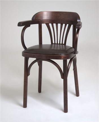 Кухонный стул Венский мягкий, кожзам коричневый/темный тон в Петрозаводске - изображение