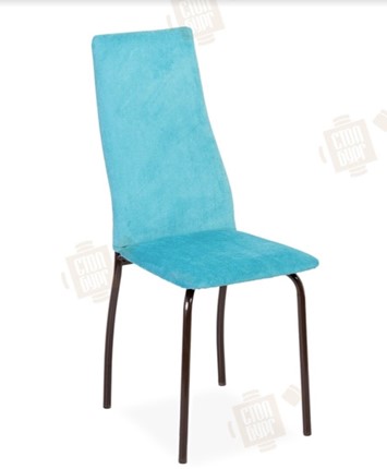Обеденный стул Волна, каркас металл коричневый, инфинити бирюза в Петрозаводске - изображение