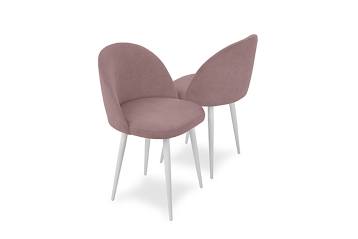 Комплект из 2-х кухонных стульев Лайт розовый белые ножки в Петрозаводске - изображение 1