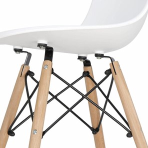 Комплект обеденных стульев 4 шт. BRABIX "Eames CF-010", пластик белый, опоры дерево/металл, 532630, 2033A в Петрозаводске - предосмотр 16