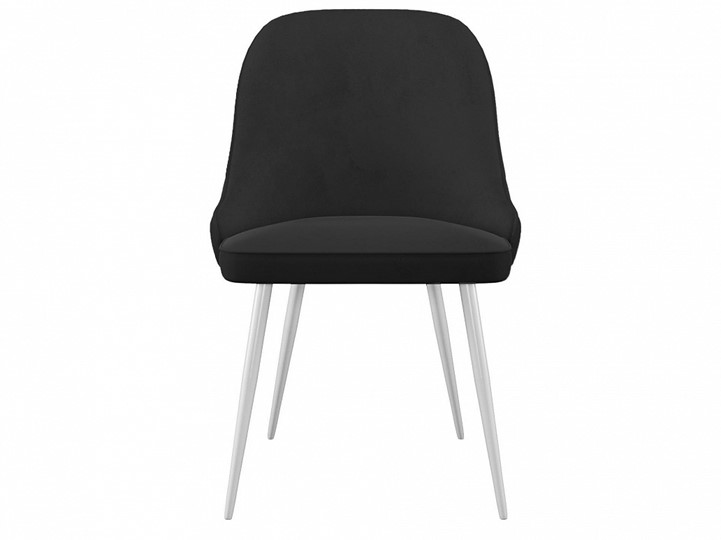 Кухонный стул 256, микровелюр К21 черный, ножки белые в Петрозаводске - изображение 1