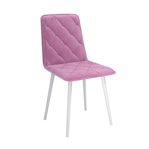 Обеденный стул Антика, велюр тенерифе розовый/Цвет металл белый в Петрозаводске - предосмотр