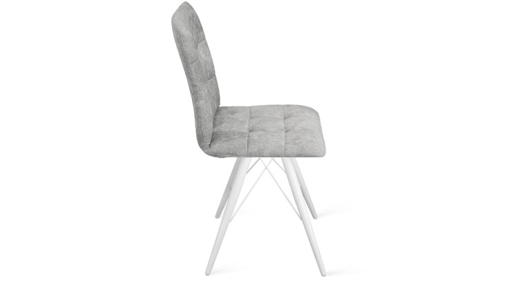 Обеденный стул Аспен К3 (Белый матовый/Микровелюр Wellmart Silver) в Петрозаводске - изображение 1