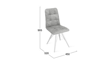Обеденный стул Аспен К3 (Белый матовый/Микровелюр Wellmart Silver) в Петрозаводске - предосмотр 5