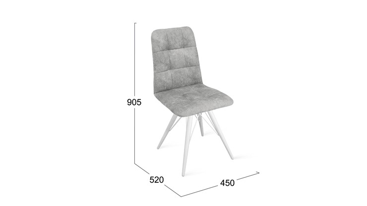 Обеденный стул Аспен К3 (Белый матовый/Микровелюр Wellmart Silver) в Петрозаводске - изображение 5