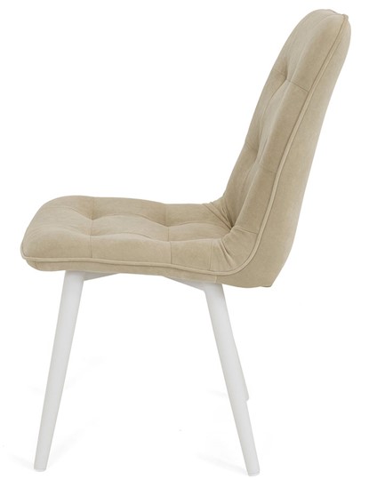 Обеденный стул Бакарди, ноги белые круглые R38/велюр T170 Бежевый в Петрозаводске - изображение 2