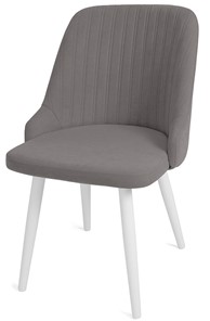 Обеденный стул Даниэлла, ноги белые круглые XXL (R38)/велюр T180 Светло-серый в Петрозаводске - предосмотр 2