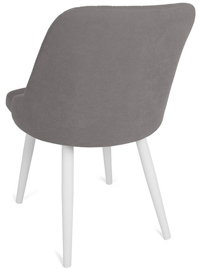 Обеденный стул Даниэлла, ноги белые круглые XXL (R38)/велюр T180 Светло-серый в Петрозаводске - изображение 4