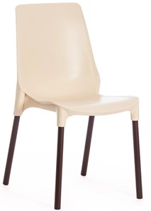 Обеденный стул GENIUS (mod 75) 46x56x84 бежевый/коричневые ножки арт.19662 в Петрозаводске